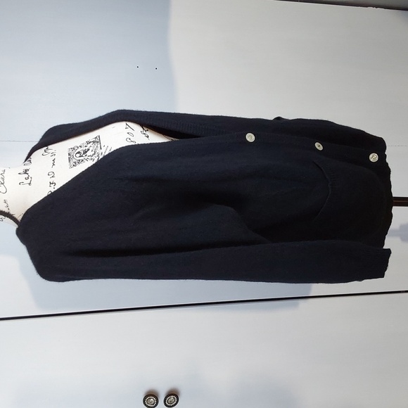 Susann d. Black Lambswool/Angora Butter Soft Button Cardigan Elegant Luxe Sz.S - Picture 5 of 9